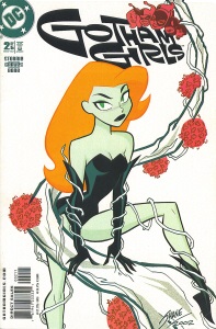Gotham Girls #2 Poison Ivy sits astride a flowering vine.