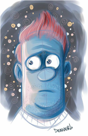 Caricature Self Portrait of Cartoonist Denver Brubaker